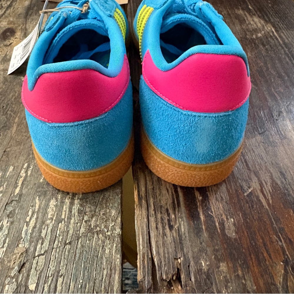 adidas Handball Spezial Blue Yellow Pink Gum Womens 7.5 New SKU ADHS-7.5-NB - Picture 5 of 9